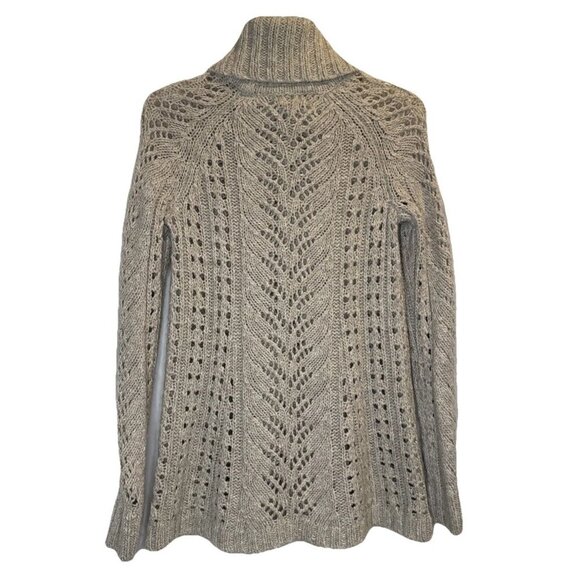 SLEEPING ON SNOW Women’s Cream Eldora Wool Blend Turtleneck Chunky Sweater Sz S - Picture 4 of 9